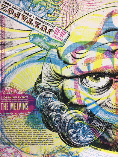 Melvins - 2006 Aesthetic Apparatus poster Minneapolis, MN OX-OP Juxtapoz Show