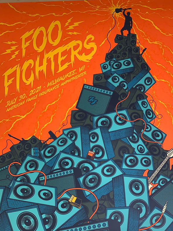 Foo Fighters - 2021 Status Serigraph poster Milwaukee, WI