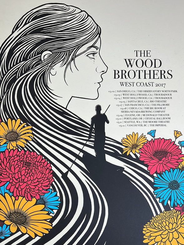 The Wood Brothers - 2017 John Vogl poster West Coast Tour