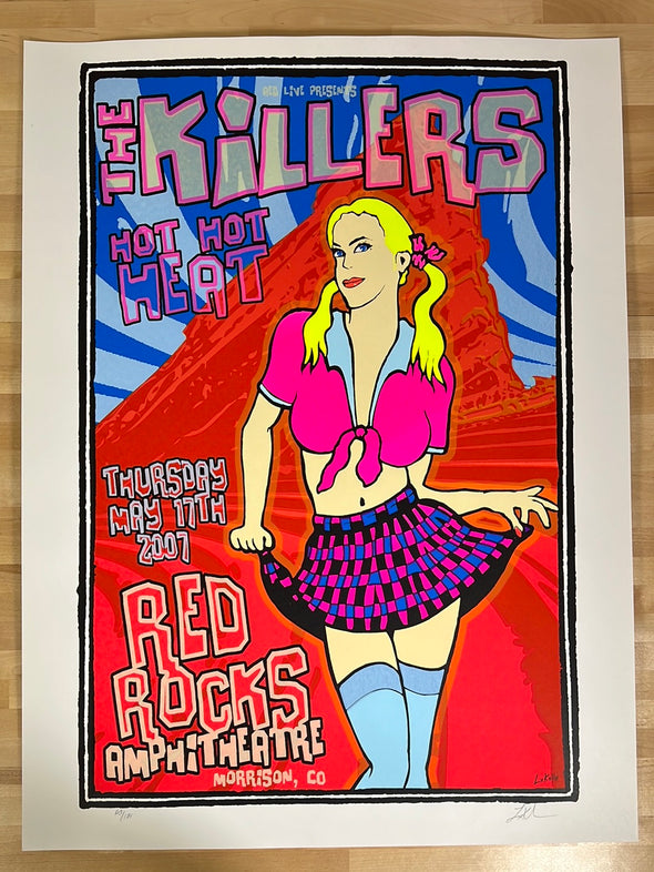The Killers - 2007 Lindsey Kuhn poster Red Rocks Morrison, CO