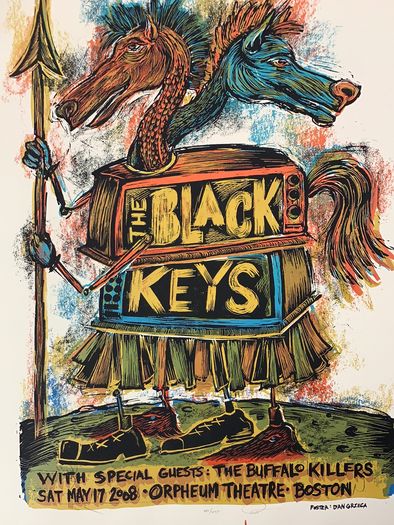 The Black Keys - 2008 Dan Grzeca poster Boston, MA The Orpheum