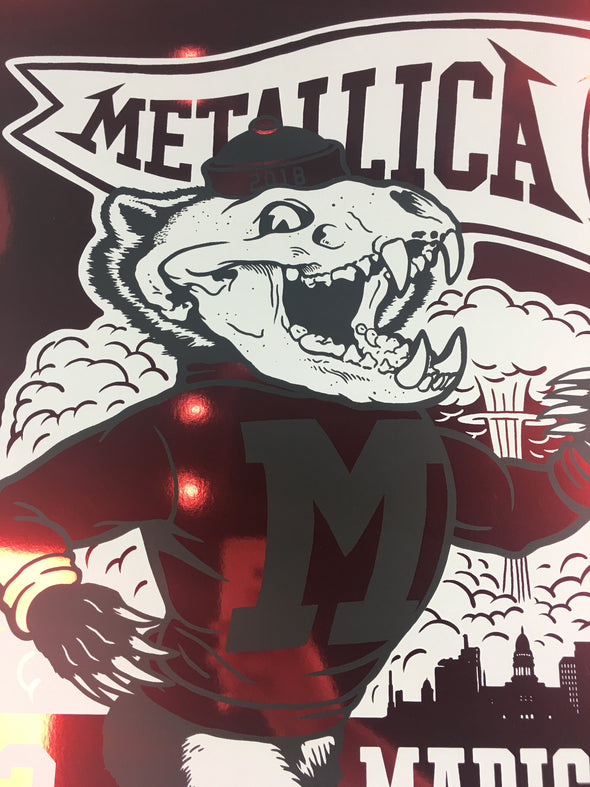 Metallica - 2018 Ames Design Poster Madison, WI Kohl Center Arena FOIL