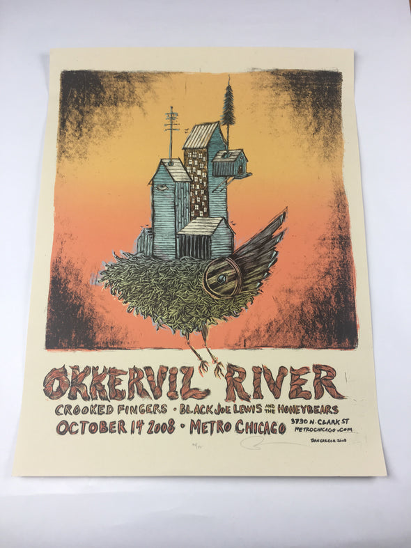 Okkervil River - 2008 Dan Grzeca Poster Chicago, IL Metro