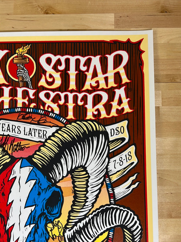 Dark Star Orchestra - 2018 poster Autographed Red Rocks Morrison, CO