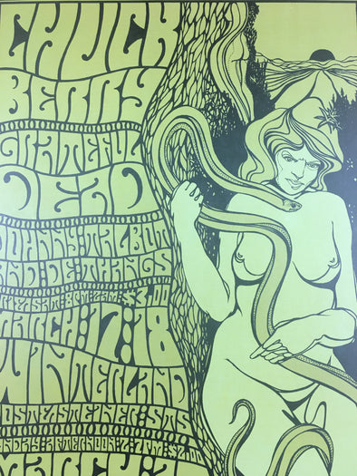 Grateful Dead Chuck Berry - 1967 Wes Wilson Poster San Francisco, CA Fillmore Au