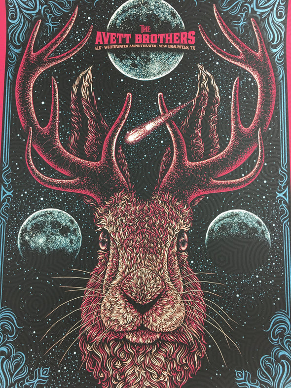 The Avett Brothers - 2017 Todd Slater Poster Braunfels Whitewater Amphitheater