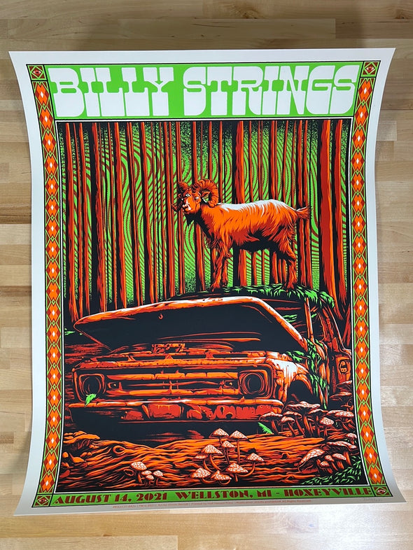 Billy Strings - 2021 Simon Berndt poster Hoxeyville, MI 8/14 N2