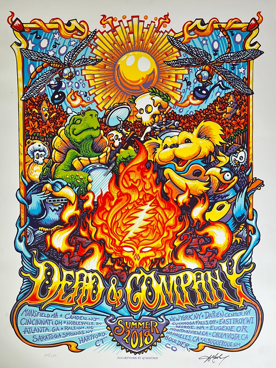 Dead & Company 2018 summer VIP限定ポスター Dead & Company - 2018 AJ Masthay poster Summer Tour #'d