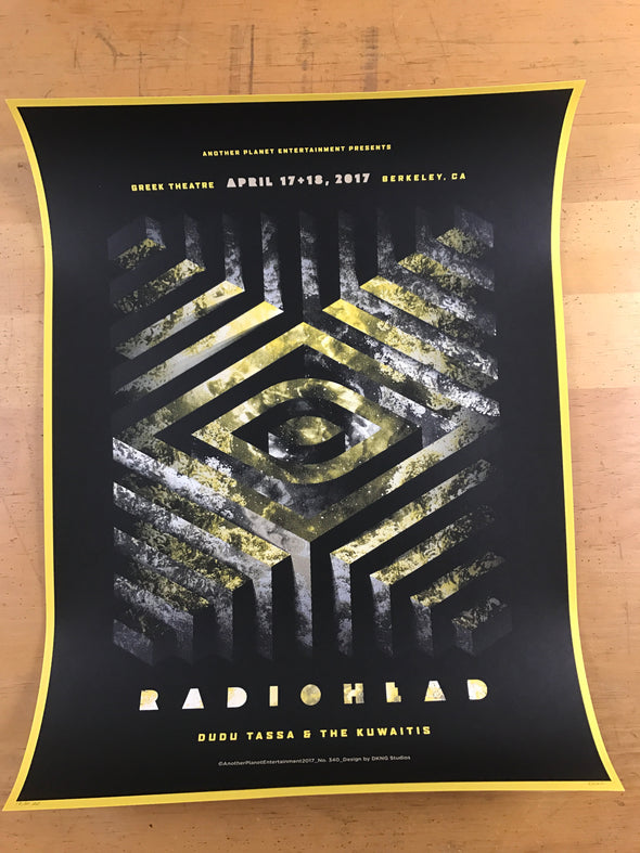 Radiohead - 2017 DKNG poster Berkeley, CA Greek Theatre S/N AE