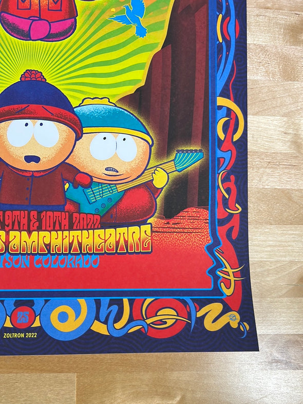 Zen Kyle - 2022 Zoltron LITHO poster Red Rocks, CO South Park Primus Ween