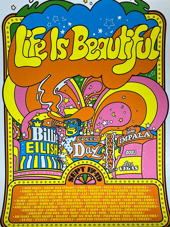 Life is Beautiful Festival - 2021 Ames Brothers poster pearl metallic