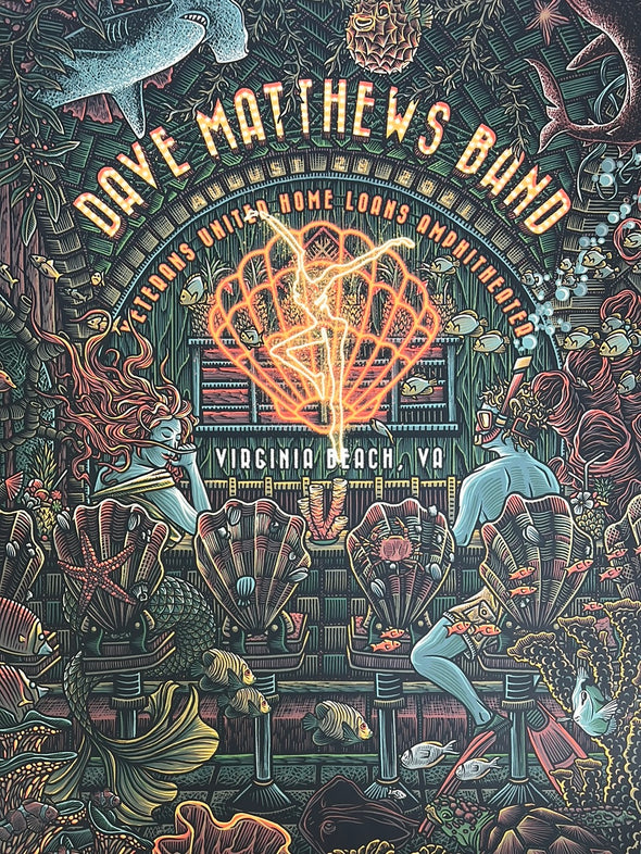 Dave Matthews Band - 2021 Luke Martin poster Virginia Beach, VA