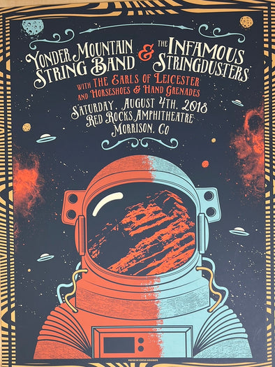 Yonder Mountain String Band - 2018 Status Serigraph poster Red Rocks Morrison, CO