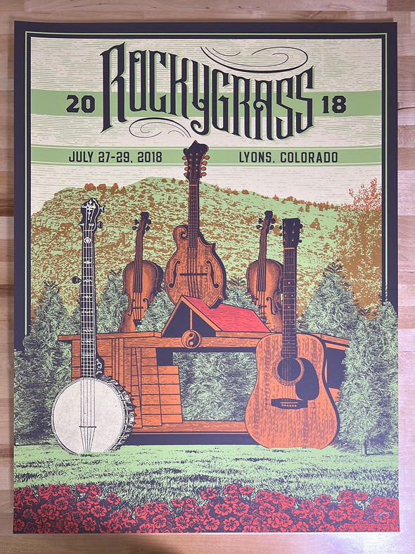 Rockygrass - 2018 Status Serigraph poster Lyons, CO