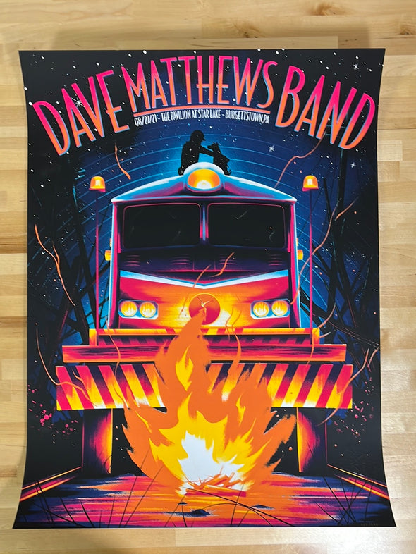 Dave Matthews Band - 2021 Arno Kiss poster Burgettstown, PA