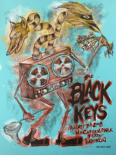 The Black Keys - 2008 Dan Grzeca poster Brooklyn, NY McCarren Park 471/475