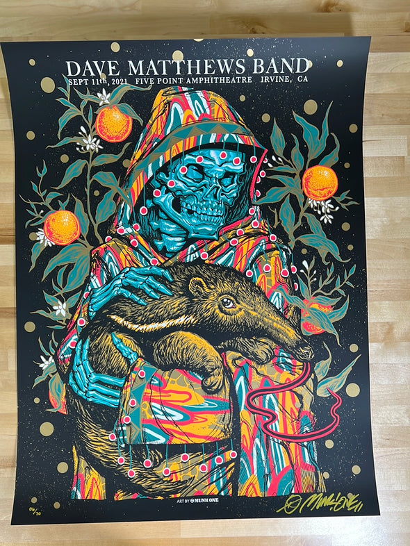 Dave Matthews Band - 2021 Munk One poster Irvine, CA Blue Variant