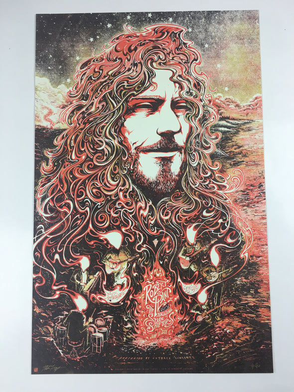 Robert Plant - 2015 Miles Tsang Poster Cary, NC Booth Amphitheater VARIANT