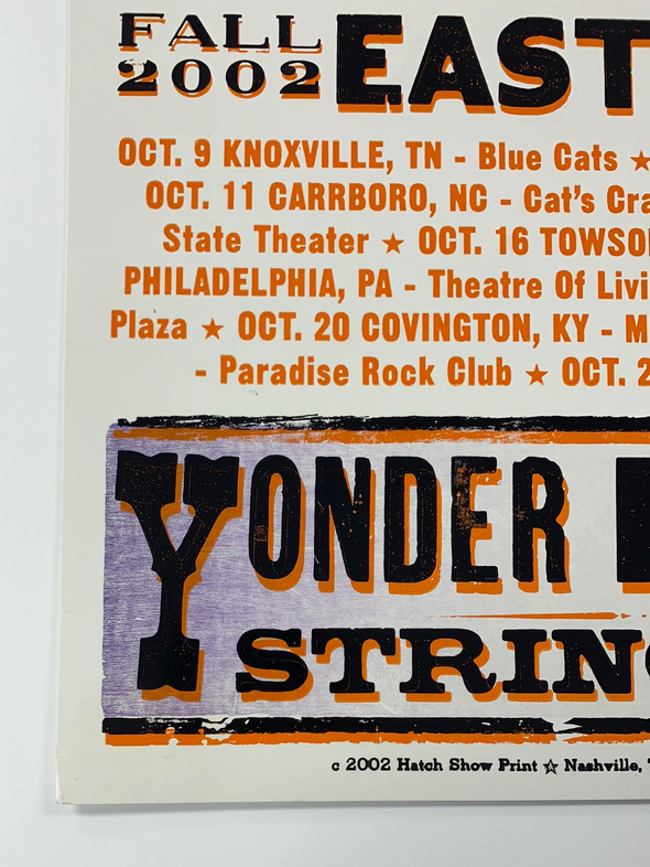 Yonder Mountain String Band - 2002 Hatch Show Print poster Fall Tour