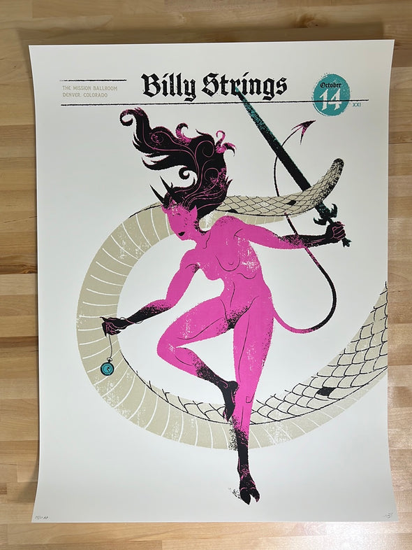 Billy Strings - 2021 Delicious Design League poster Denver, CO 10/14 AP
