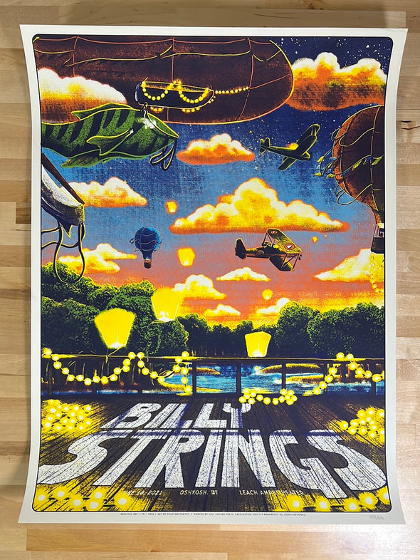 Billy Strings - 2021 Bailey Race poster Oshkosh, WI 6/18