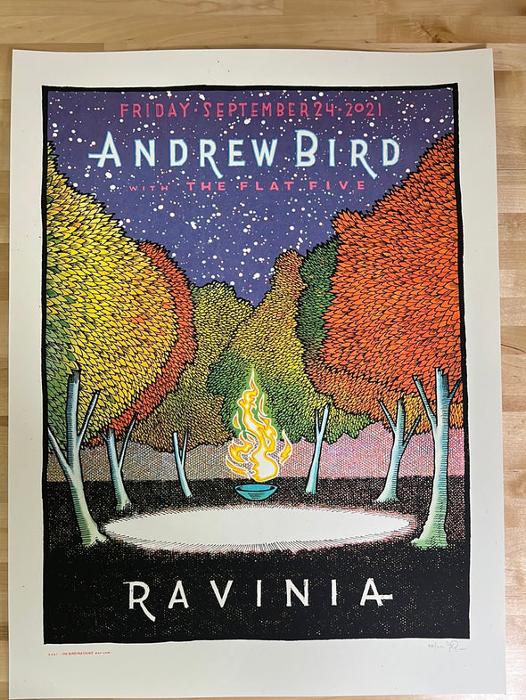 Andrew Bird - 2021 Jay Ryan poster Ravinia Highland Park, IL
