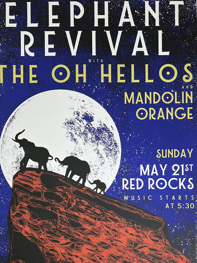 Elephant Revival - 2017 poster Red Rocks Morrison, CO