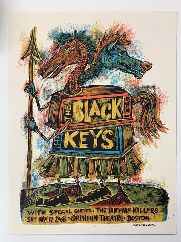 The Black Keys - 2008 Dan Grzeca poster Boston, MA The Orpheum