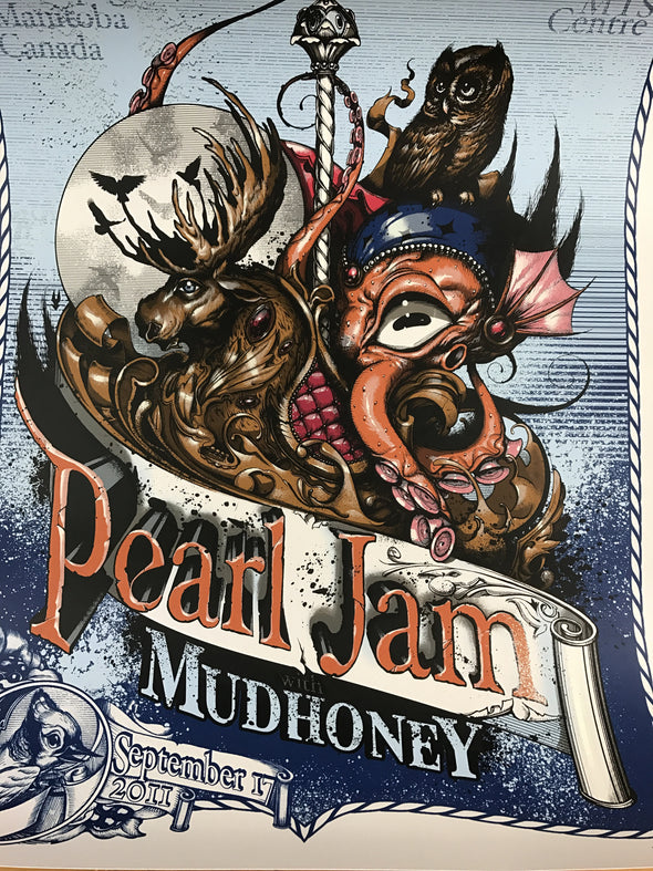 Pearl Jam - 2011 Greg Simkins poster Craola Winnipeg Manitoba, CAN