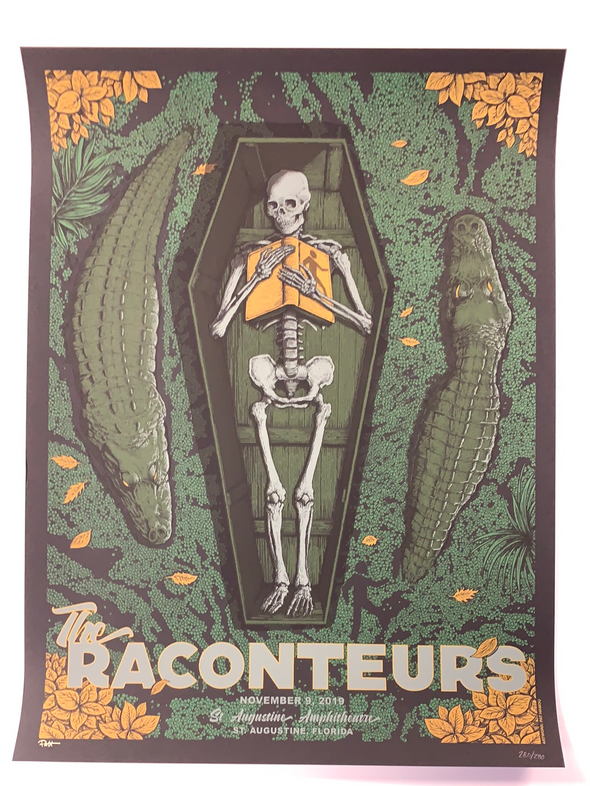 The Raconteurs - 2019 Pat Hamou poster St Augustine, FL Amphitheatre