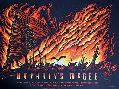 Umphrey's McGee - 2019 Peter Schaw poster Red Rocks Morrison, CO
