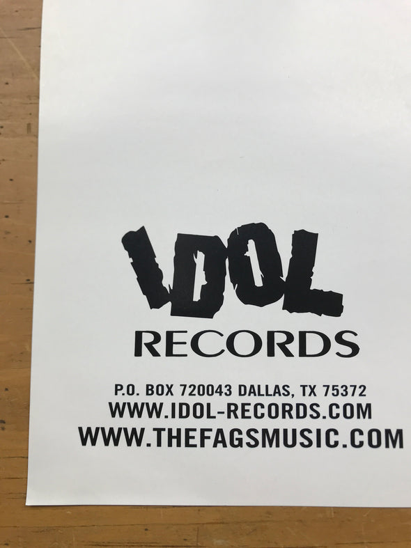 The Fags - Idol Records original poster Detroit, MI Dallas, TX