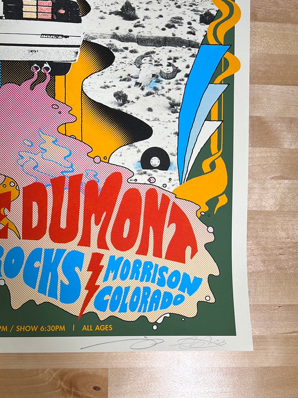 Chromeo + Cut Copy - 2014 Mike Davis poster Red Rocks Morrison, CO