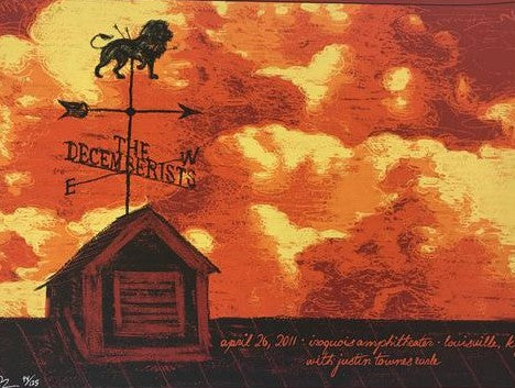 The Decemberists - 2011 Todd Slater Poster Louisville, KY Iroquois Park Amphithe