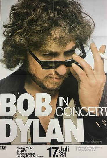 Bob Dylan - 1981 Gunther Kieser Poster Loreley, W GER Freilichtbühne