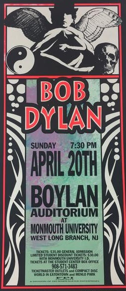 Bob Dylan - 1997 Mark Arminski Poster West Long Branch, NJ Monmouth University
