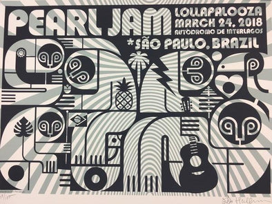 Pearl Jam - 2018 Don Pendleton Poster Sao Paulo, BRA Lollapalooza S/N