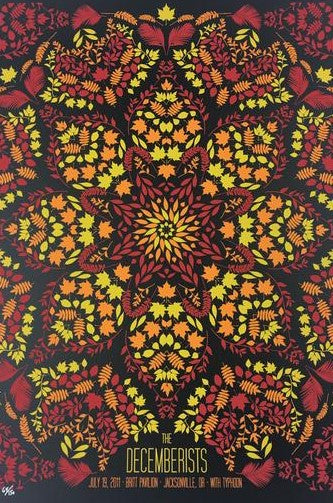 The Decemberists - 2011 Todd Slater Poster Jacksonville, OR Britt Pavillion