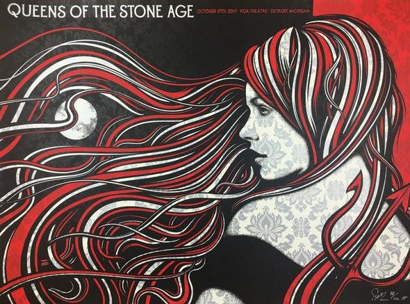 Queens of the Stone Age - 2017 Todd Slater Poster Detroit, MI Fox Theatre