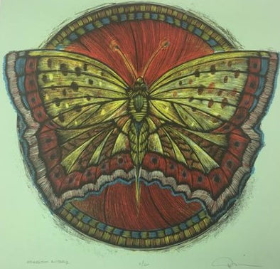 Wooden Resurrection Butterfly - 2013 Dan Grzeca Poster Art Print