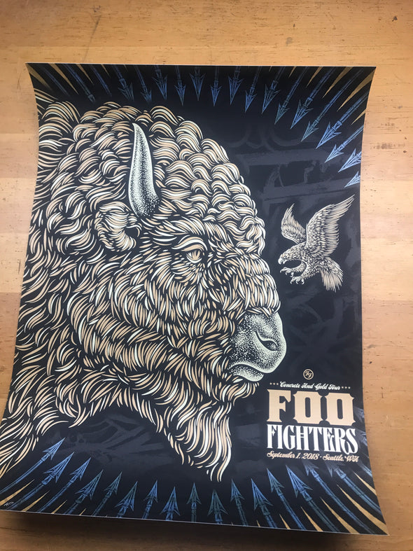 Foo Fighters - 2018 Todd Slater poster Seattle, WA Safeco Field