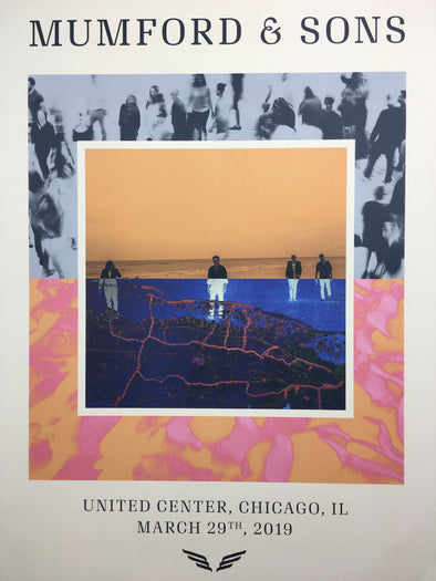 Mumford & Sons - 2019 poster VIP Chicago United Center print