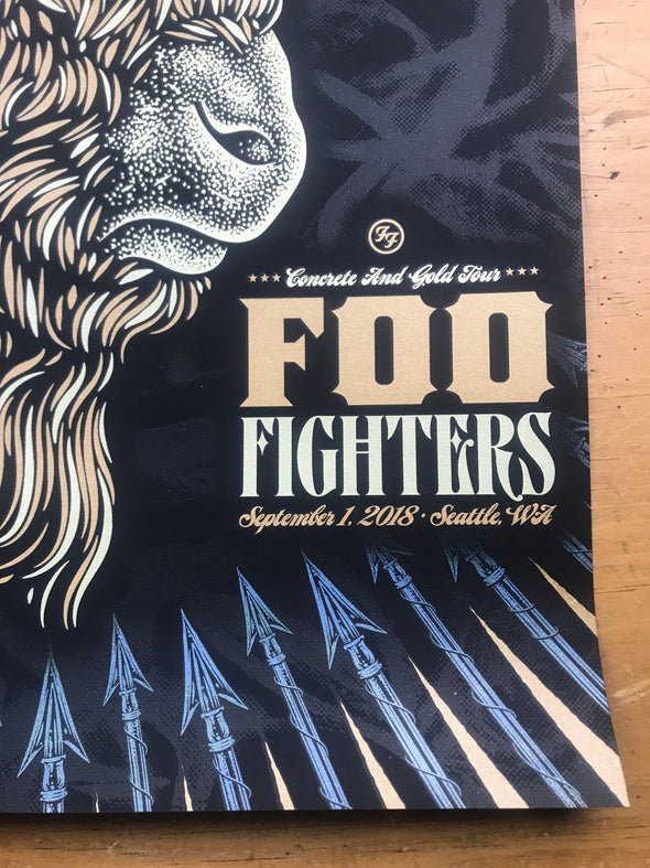 Foo Fighters - 2018 Todd Slater poster Seattle, WA Safeco Field
