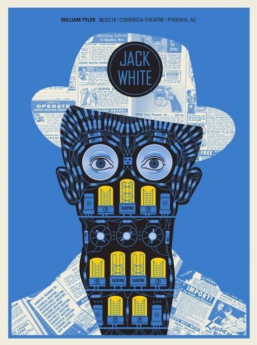 Jack White - 2018 Methane Studios poster Phoenix, AZ BHR Tour