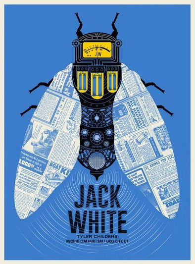 Jack White - 2018 Methane Studios poster Salt Lake City, UT BHR Tour
