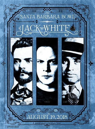 Jack White - 2018 Mathieu Bitton poster Santa Barbara, CA BHR Tour