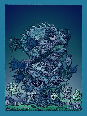 Left Handed Ocean Man - 2019 David Welker poster, art print