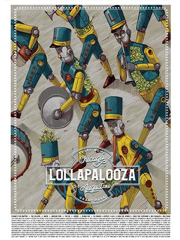 Lollapalooza - 2017 Pixelpancho poster Chicago parade print