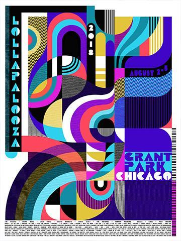 Lollapalooza - 2018 Jessie Unterhalter Katey Truhn poster Chicago print