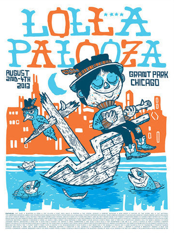 Lollapalooza - 2013 Michael Sieben poster numbered edition Chicago